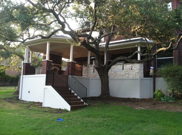 Austin TX gazebo style hip roof covered patios
